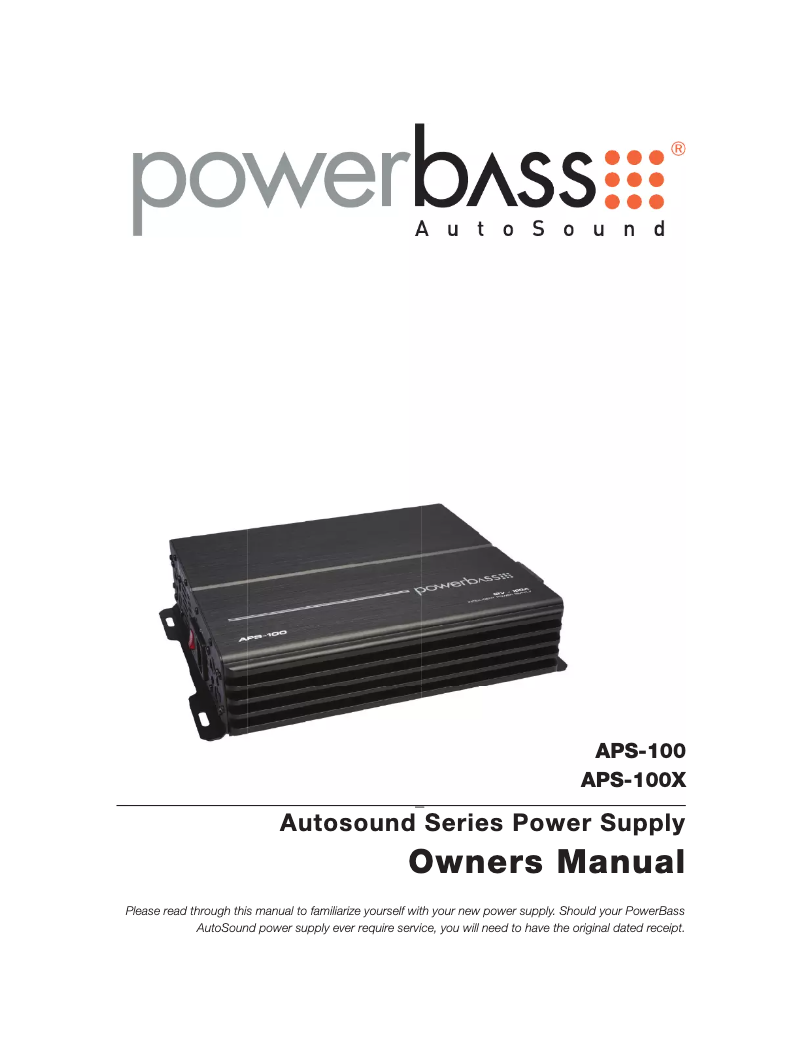 Page 1 de la notice Manuel utilisateur PowerBass APS-100