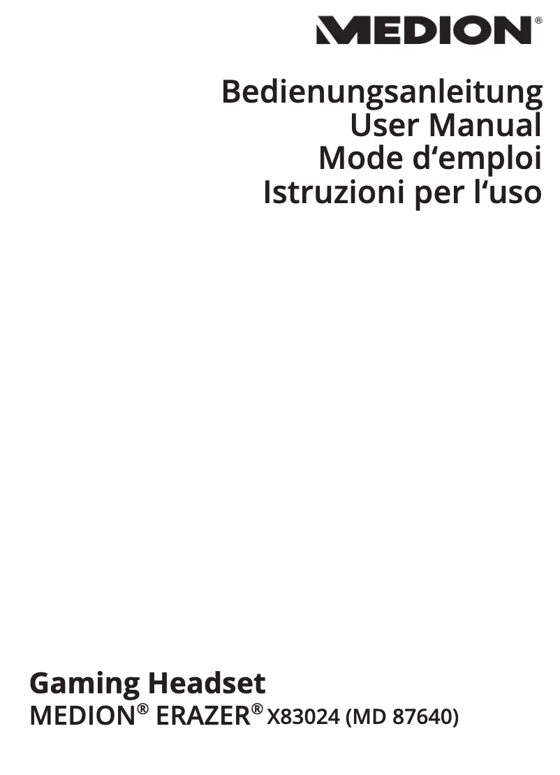 Image de la première page du manuel de l'appareil ERAZER X83024 (MD 87640)