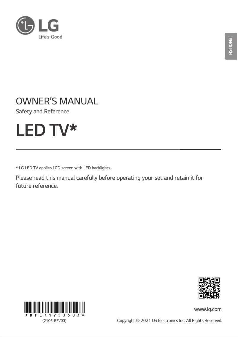 Page 1 de la notice Manuel utilisateur LG 55NANO883PB