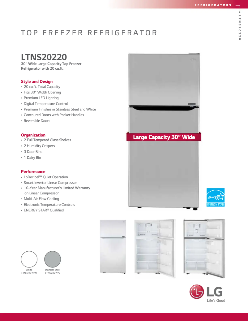 Image de la première page du manuel de l'appareil LTNS20220S