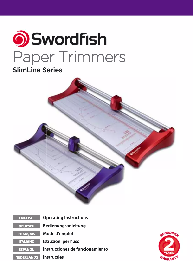 Page 1 de la notice Manuel utilisateur Swordfish Slimline