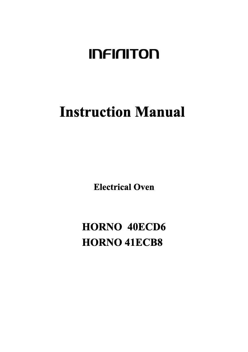 Page 1 de la notice Manuel utilisateur Infiniton 41ECB8