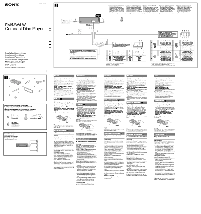 Imagen de la primera página del manual del dispositivo CDX-GT33U