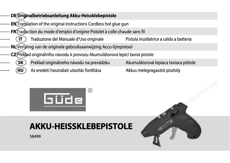 Page 1 de la notice Manuel utilisateur Güde 7140-3.7