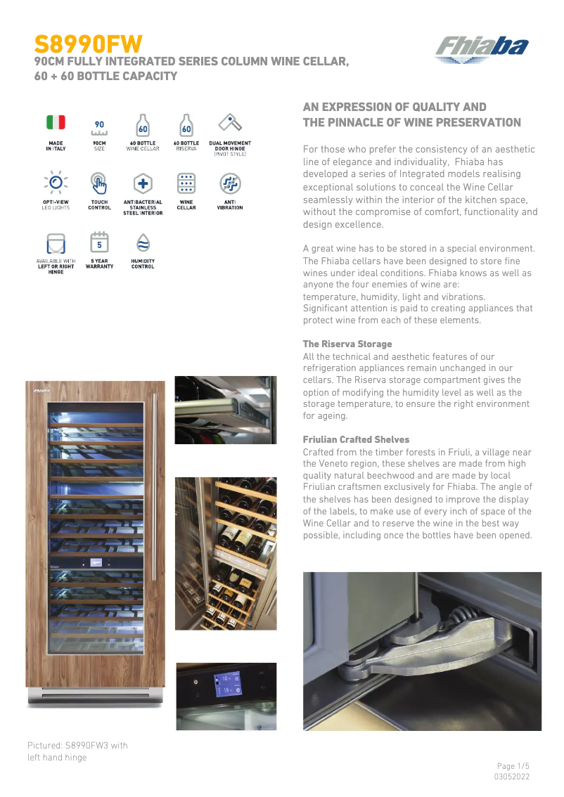 Page n°1 - Fiche technique Fhiaba S8990FW6A