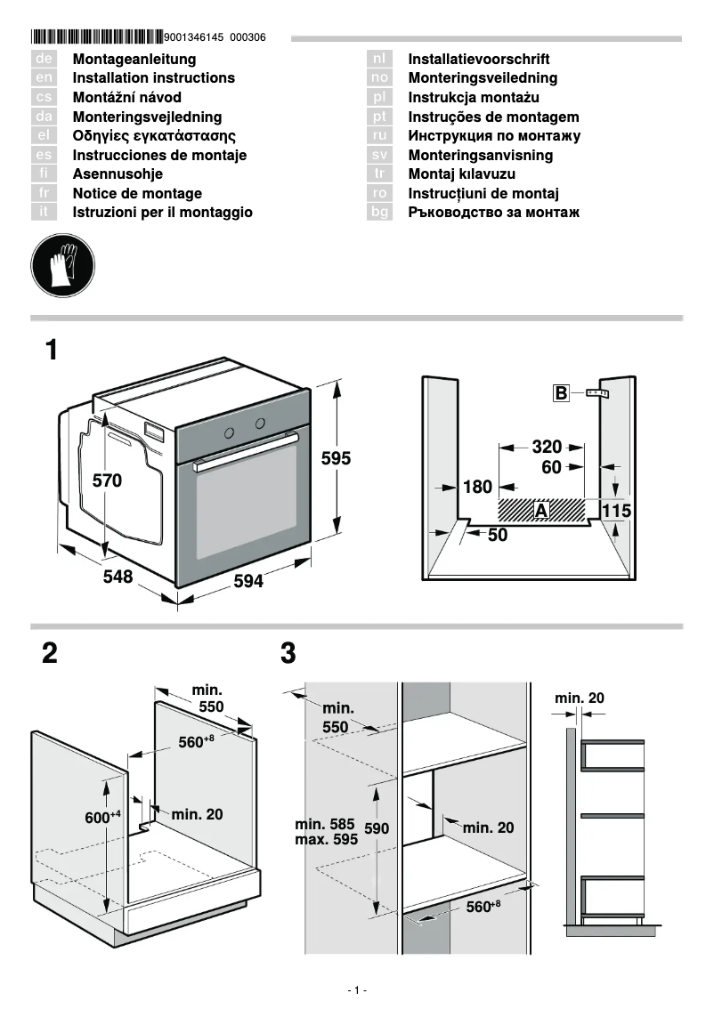 Page 1 de la notice Instructions / montage Neff ECB1602