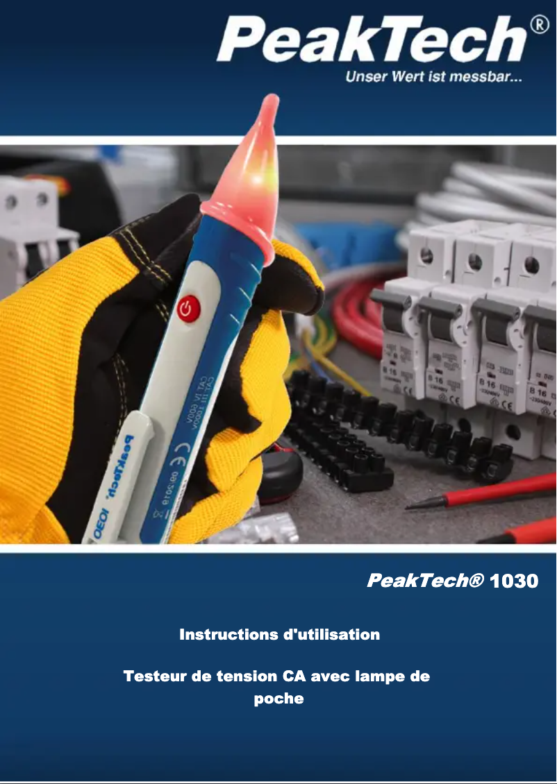 Page n°1 - Manuel utilisateur PeakTech 1030