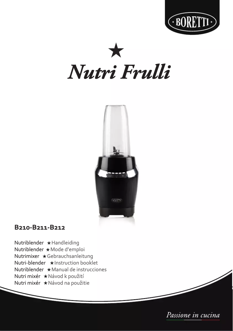 Image de la première page du manuel de l'appareil Nutri Frulli B212