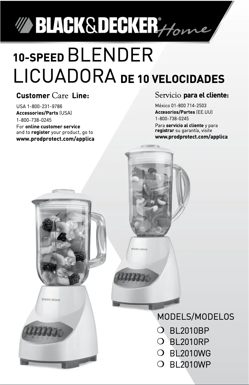 Page 1 de la notice Manuel utilisateur Black & Decker BL2010BG