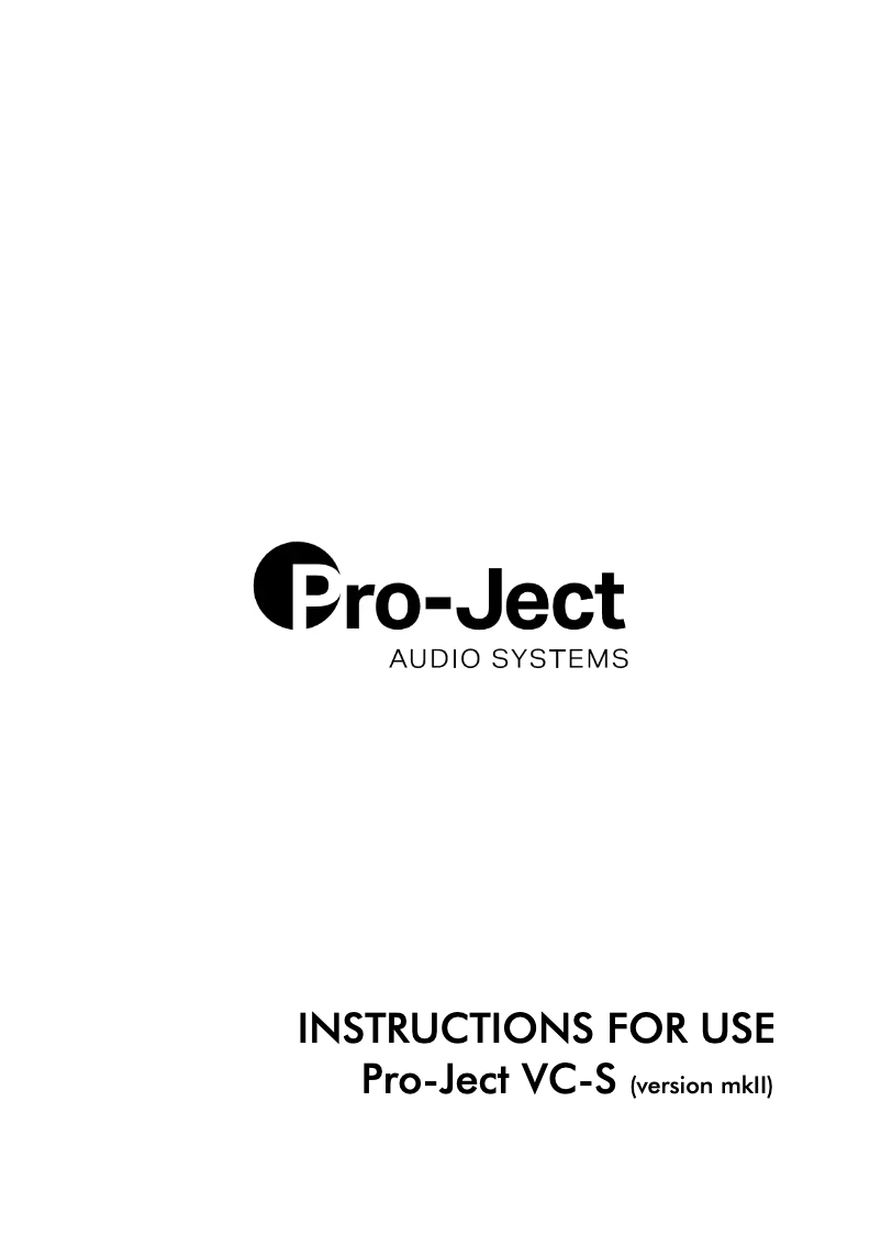 Page n°1 - Manuel utilisateur Pro-Ject VC-S