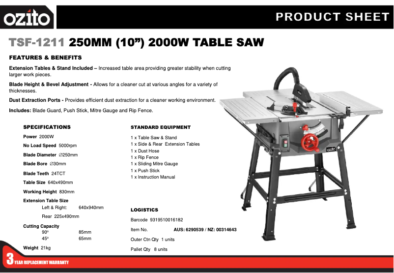 Imagen de la primera página del manual del dispositivo TSF-1211