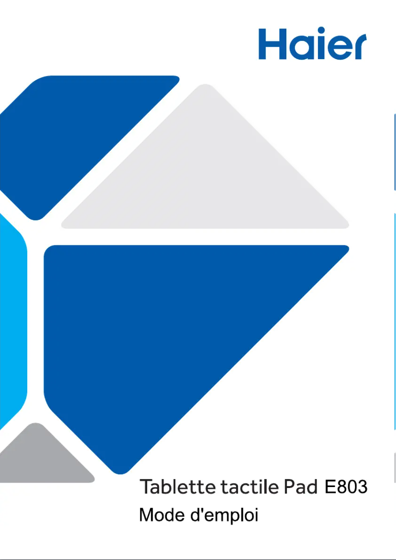 Page 1 de la notice Manuel utilisateur Haier PAD E803