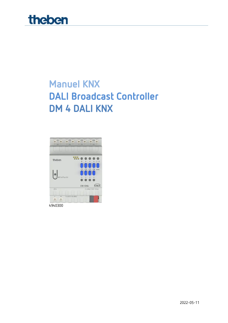 Page n°1 - Manuel utilisateur Theben DM 4 DALI KNX