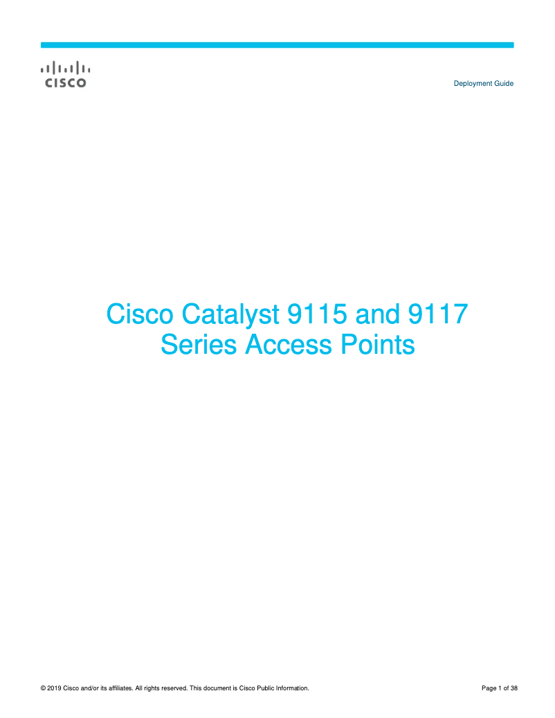 Page n°1 - Manuel utilisateur Cisco Catalyst 9117AX