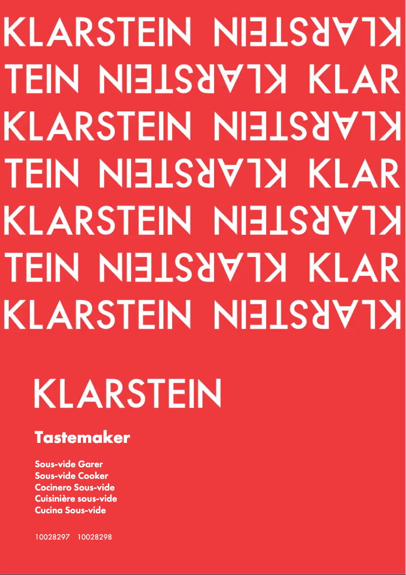 Page n°1 - Manuel utilisateur Klarstein Tastemaker