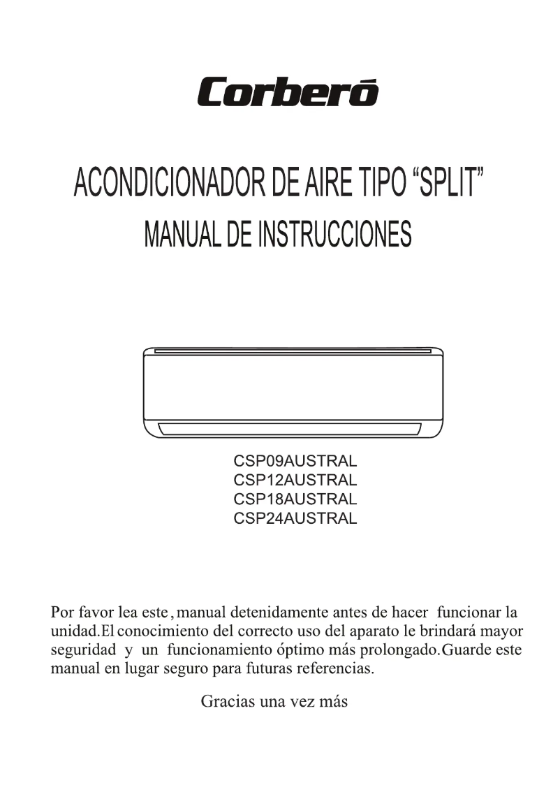 Image de la première page du manuel de l'appareil CSP12AUSTRAL