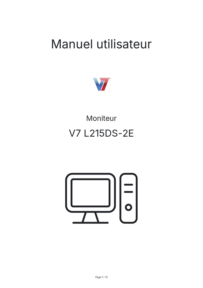 Page n°1 - Manuel utilisateur V7 L215DS-2E