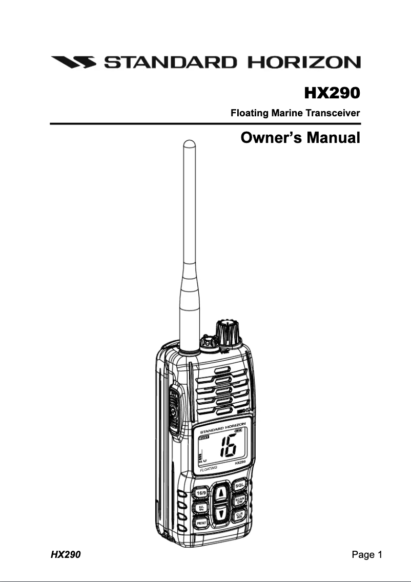 Page 1 de la notice Manuel utilisateur Standard Horizon HX290E