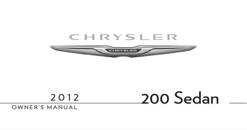 Page 1 de la notice Manuel utilisateur Chrysler 200 Sedan (2012)