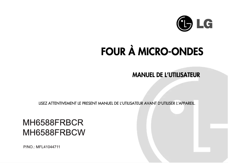 Image de la première page du manuel de l'appareil MH6588FRBCW