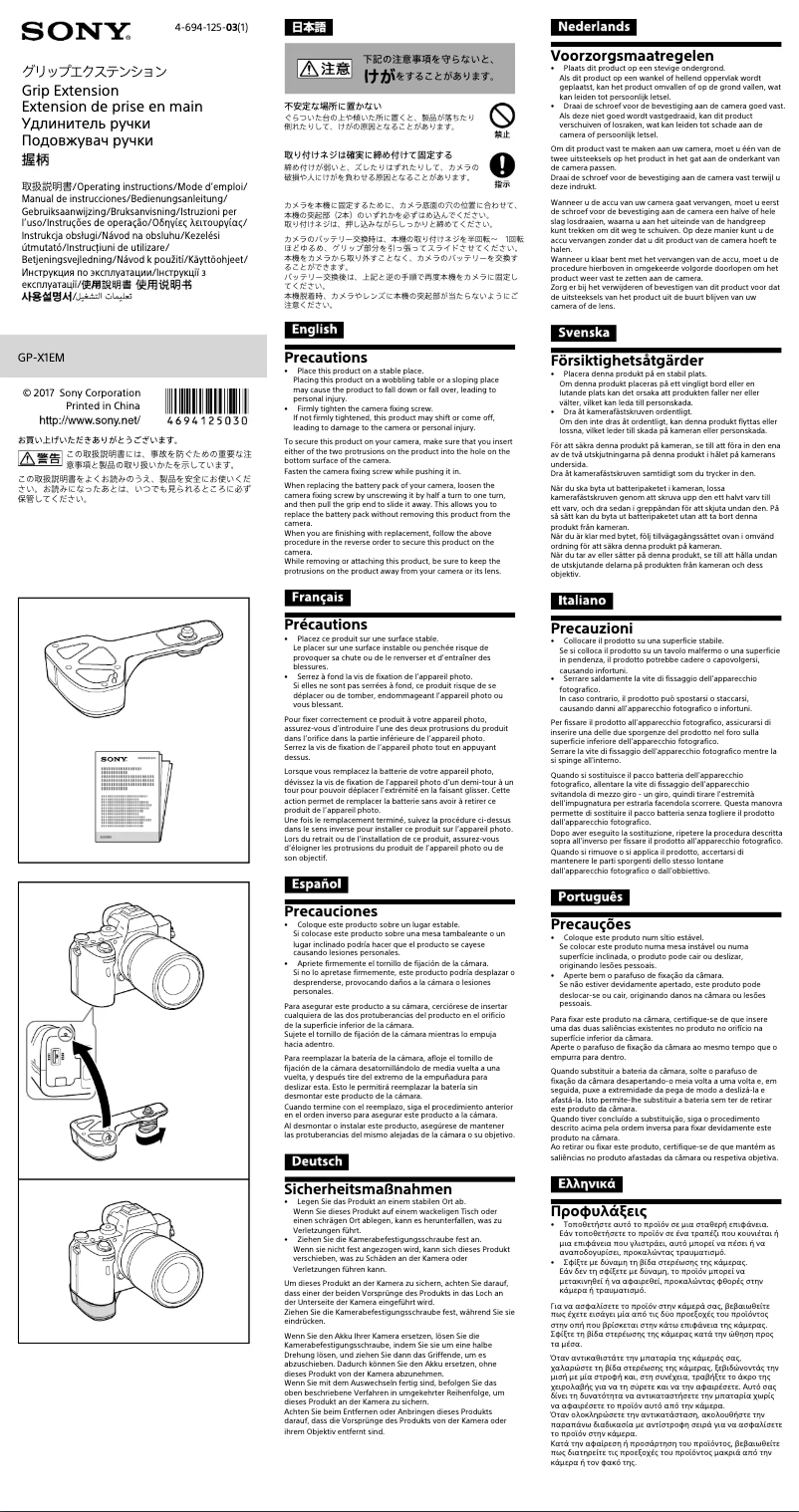 Image de la première page du manuel de l'appareil GP-X1EM