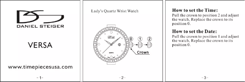 Page 1 de la notice Manuel utilisateur Daniel Steiger Versa
