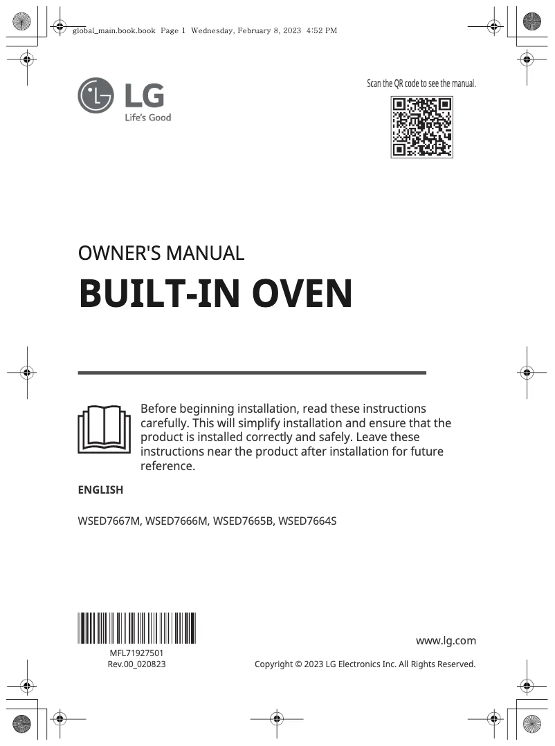 Página 1 del manual Manual de usuario LG WSED7664S