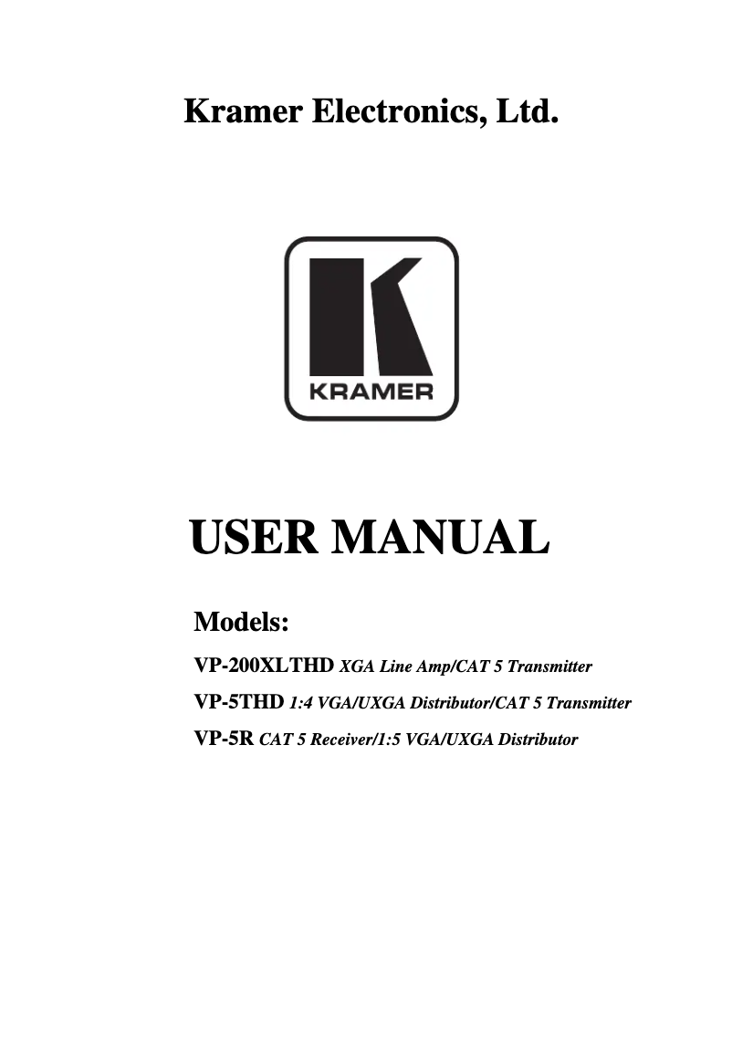 Image de la première page du manuel de l'appareil VP-5R