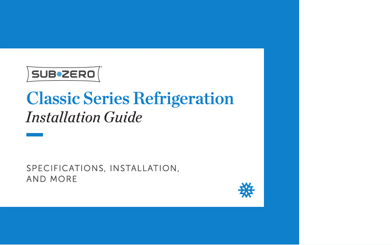 Page 1 de la notice Guide d'installation Sub-Zero CL4850SIO