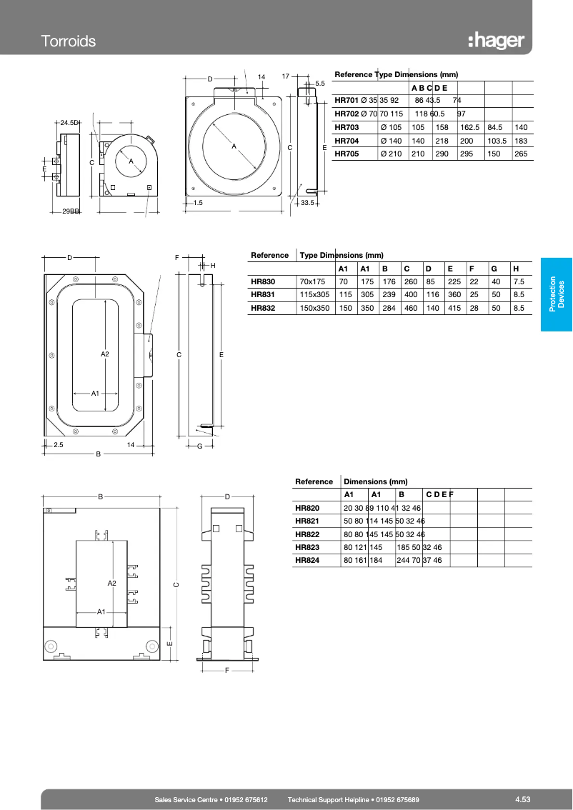 Page n°1 - Fiche technique Hager HR700