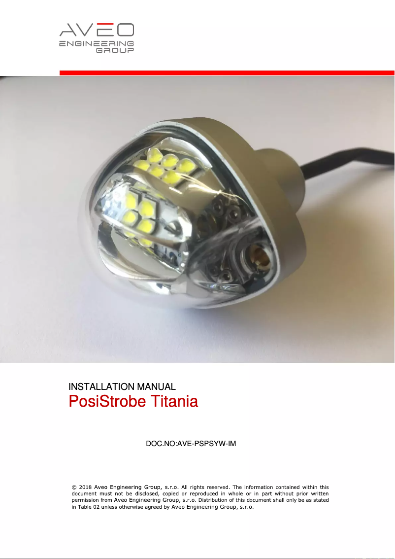 Página 1 del manual Manual de usuario Aveo Engineering Posistrobe Titania