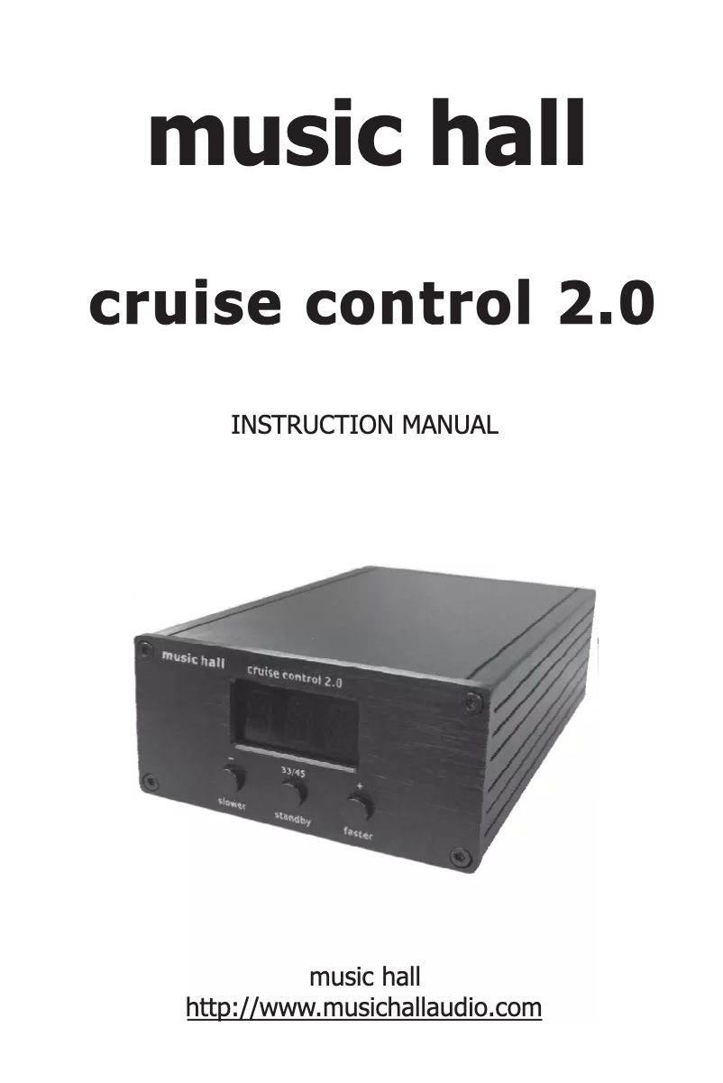 Page 1 de la notice Manuel utilisateur Music Hall cruise control 2.0
