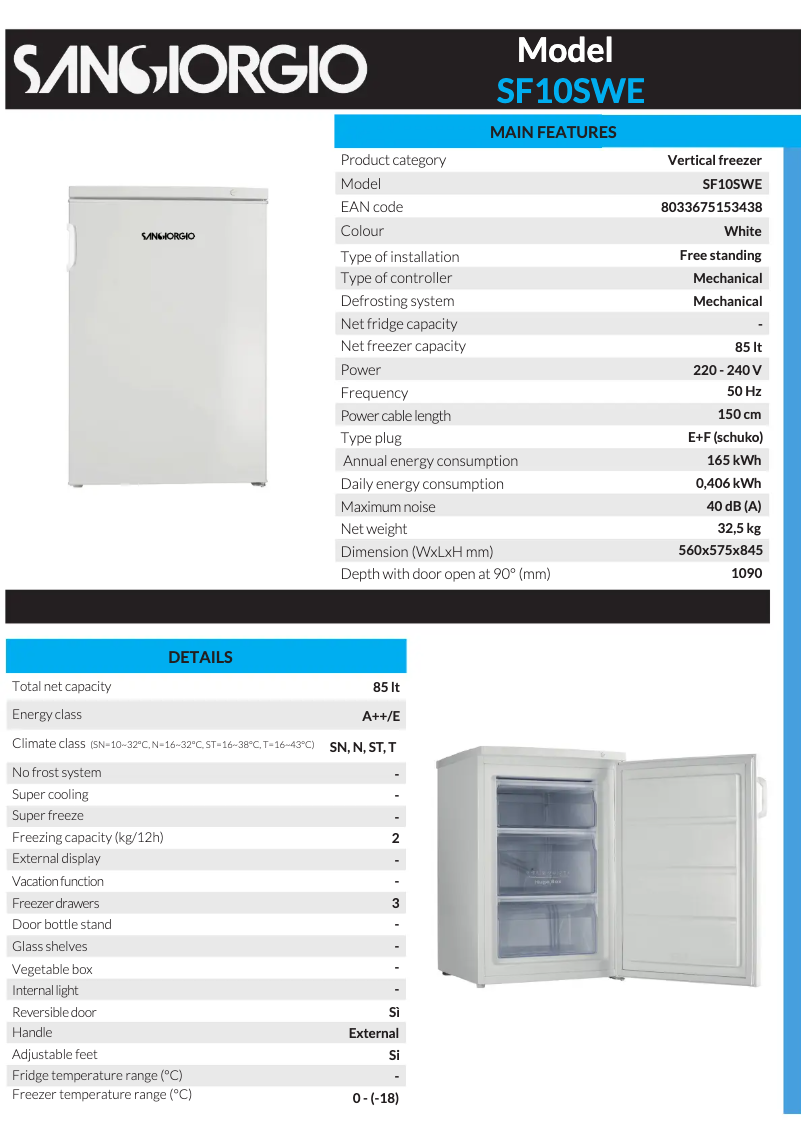 Page n°1 - Manuel utilisateur SanGiorgio SF10SWE