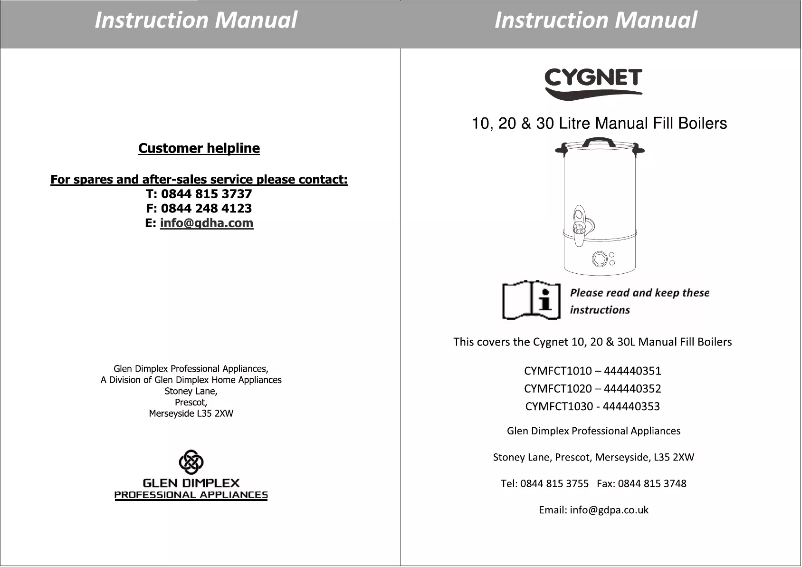 Página 1 del manual Manual de usuario Cygnet CYMFCT1020