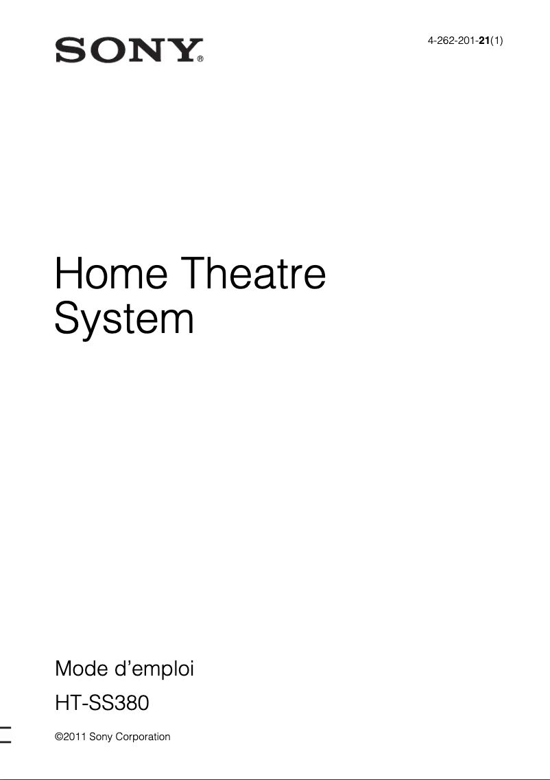 Image de la première page du manuel de l'appareil HT-SS380