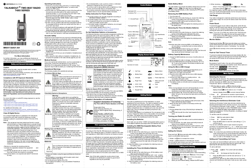 Image de la première page du manuel de l'appareil Talkabout T470