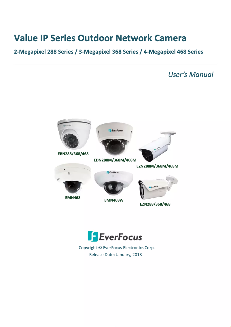 Page 1 de la notice Manuel utilisateur EverFocus EZN288E