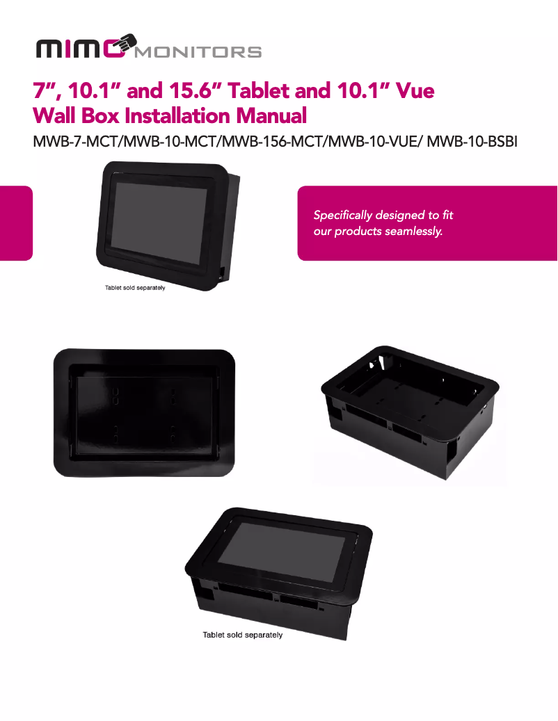 Page n°1 - Manuel utilisateur Mimo Monitors MWB-10-VUE