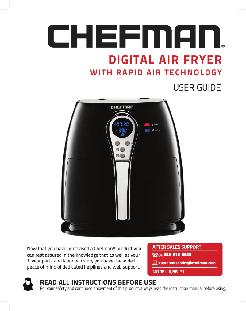 Page 1 de la notice Manuel utilisateur Chefman RJ38-P1