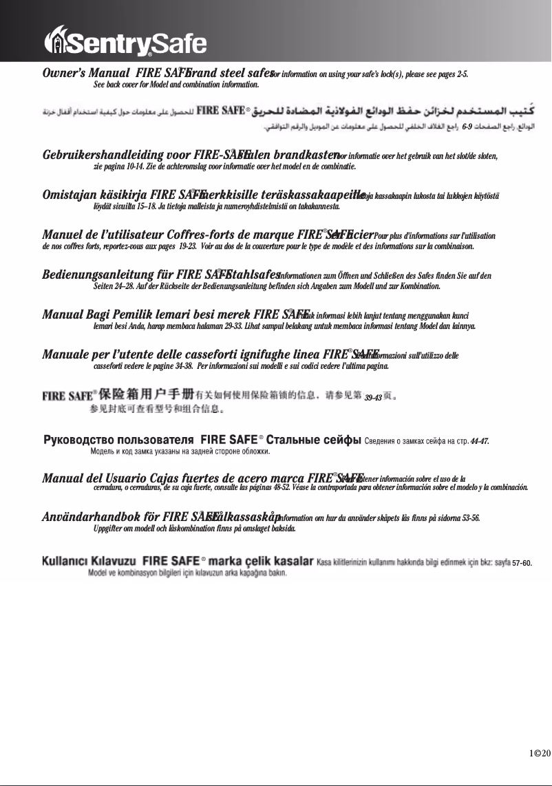 Page 1 de la notice Manuel utilisateur SentrySafe MS0200