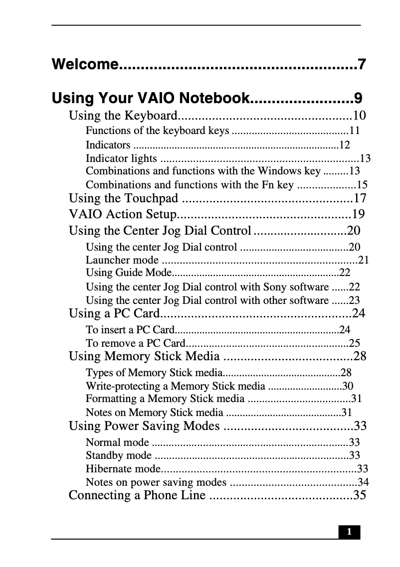 Página 1 del manual Manual de usuario Sony Vaio PCG-R505DF