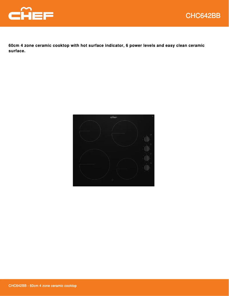 Página 1 del manual Ficha técnica Chef CHC642BB