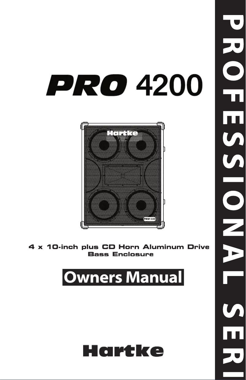 Page n°1 - Manuel utilisateur Hartke Pro 4200