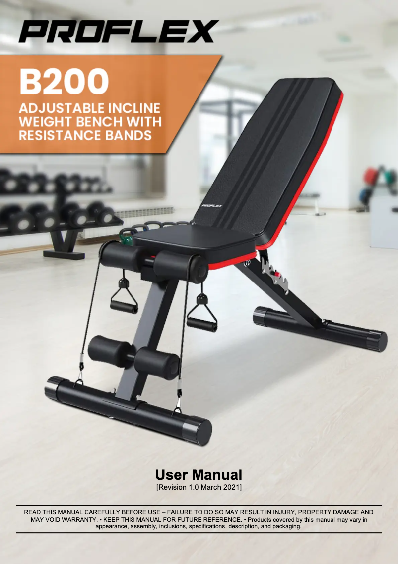 Page 1 de la notice Manuel utilisateur Proflex B200