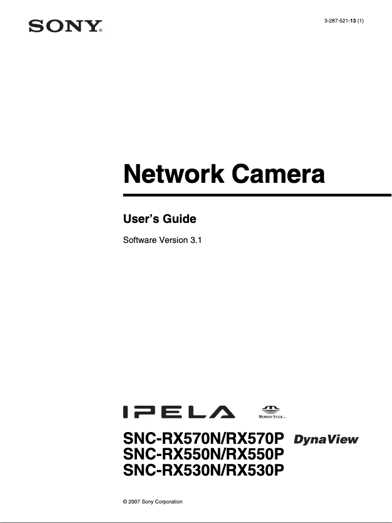 Página 1 del manual Manual de usuario Sony SNC-RX550P