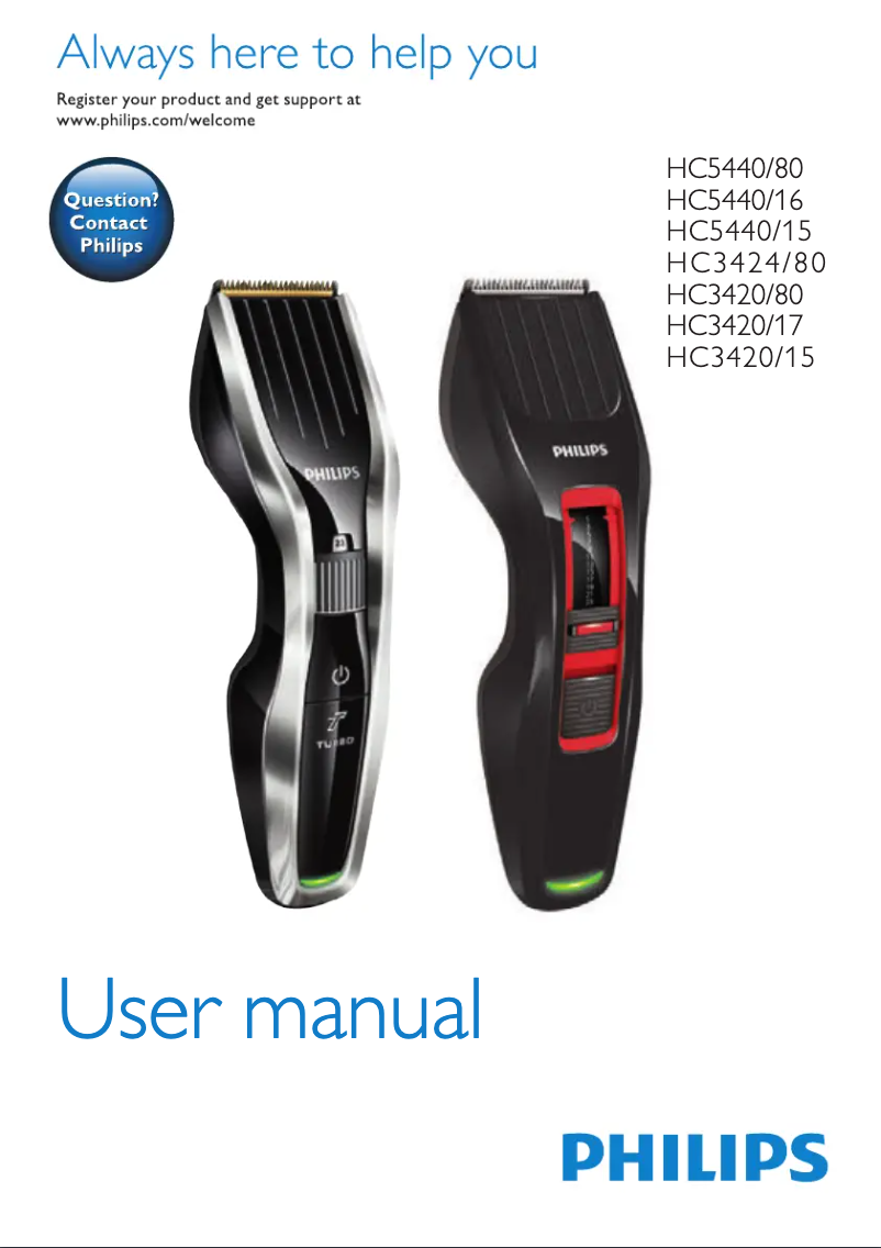 Page n°1 - Manuel utilisateur Philips Series 5000 HC5440