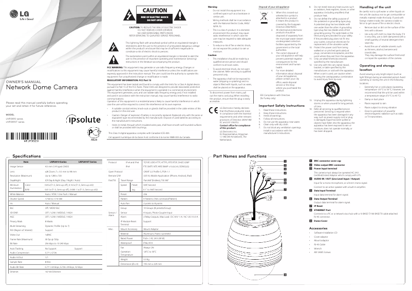 Page n°1 - Manuel utilisateur LG LNP2810T