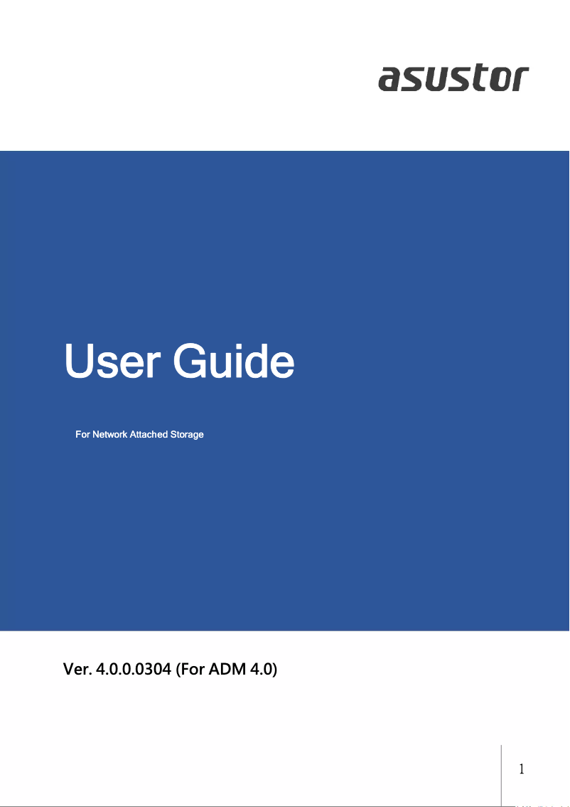 Page n°1 - Manuel utilisateur Asustor AS3302T