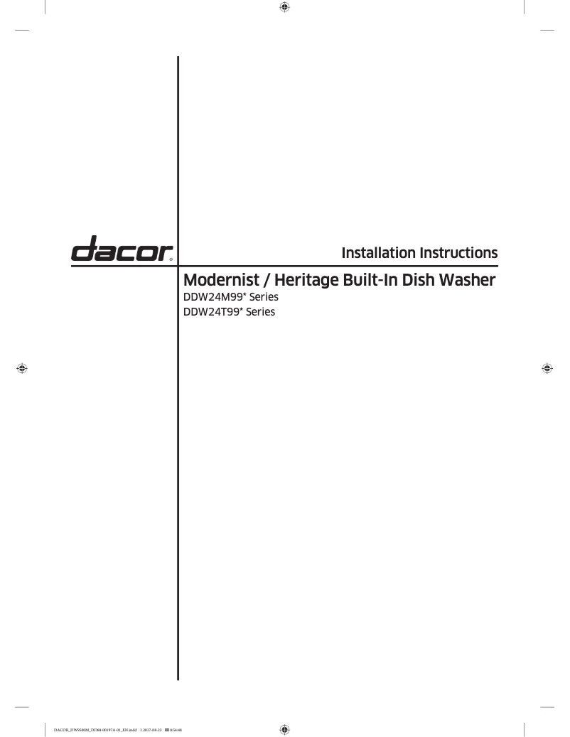 Image de la première page du manuel de l'appareil DDW24M999US