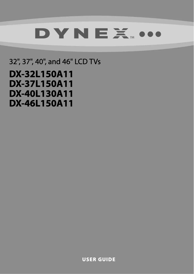 Page n°1 - Manuel utilisateur Dynex DX-46L150A11
